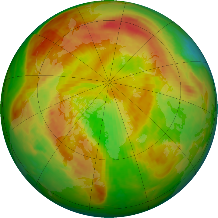 Arctic ozone map for 05 May 1986